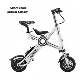 suyanouz Bike 10-Inch Folding Electric Bicycle Aluminum Alloy Chainless Electric Bike Light And Fast Folding Ebike With Child Seat, 7.8Ah Two Seat, A