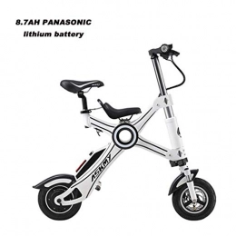 suyanouz Electric Bike 10-Inch Folding Electric Bicycle Aluminum Alloy Chainless Electric Bike Light And Fast Folding Ebike With Child Seat, 8.7Ah Two Seat, A