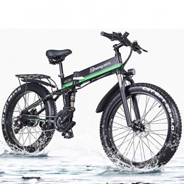 SYXZ Bike 1000W Electric Bicycle, Folding Mountain Bike, 4.0 Fat Tire Ebike, 48V 12.8AH Lithium-ion Battery, Shock Absorption Mechanism, Black
