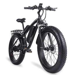 Electric oven Electric Bike 1000W Electric Bike for Adults 26" Fat Tire Mountain Beach Snow Bicycles Aluminum Electric Scooter with Detachable Lithium Battery 48V 17AH Up to 24.8 MPH 21 Speed Gear E-Bike (Color : Black)