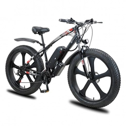 LIU Bike 1000W Electric Bike for Adults 28MPH 26 * 4.0 Fat Tire 48V Lithium Battery 12Ah Snow Electric Bicycle (Color : Black, Number of speeds : 21)