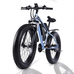 HFRYPShop Electric Bike 1000W MTB E-bike for Men, 26'' Electric Mountain Bike with 48V 17Ah(816Wh) Removable Lithium-Ion Battery with 21-Gear Shimano, Max Range:70-100KM, Ebikes Bicycles All Terrain [CZ Stock], blue