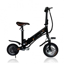 Generic Bike 12inch electric bike Portable folding electric bicycle mini adult e bike powered motorcycles Two-disc brakes electric bicycle@black_France