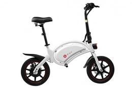 LOEFME Electric Bike 14"Adult Folding Electric Bike, Commuting E-Bike for Women Men, 6AH / 10AH Removable Lithium-Ion Battery, Max Speed 25 km / h, 36V 250W Motor and Smart Speed (White Ebkie-6AH)
