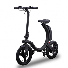 AHIN Bike 14'' Electric Bike, Fold Electric Bicycle, E-Bike, Aluminum Alloy Frame, Brushless Motor, Detachable Battery, with Tail Warning Light, Stable And Safe Travel, Black