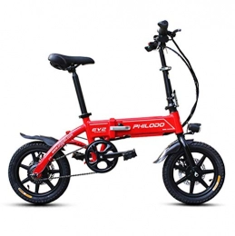 LOO LA Electric Bike 14'' Electric Foldable Bike, Convincied Lamtwheel Folding Electric Bike for Adults with LCD Screen Tire Lightweight With Removable Large Capacity Lithium-Ion Battery (36v 250w 8ah), Red