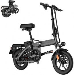 Capacity Bike 14'' Folding Electric Bike, 350W Electric Commuter Bicycle with 48V 14.4AH Lithium Ion Battery, Pedal Assist, for Teenager Adults, Loading 150kg / 330lbs