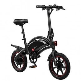 14 inch Folding E-Bike Portable Adults Electric Bike Commute Ebike City Bikes with 6Ah/10Ah Battery 250W Motor, Range Up to 40 km (Black-6Ah)