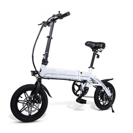 MJYK Electric Bike 14" New Fat Tire Folding Electric Bike Beach Snow Bicycle E-Bike 250W Electric Moped Electric Mountain Bicycles (White And Black), White