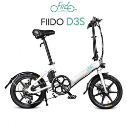 BRISEZZ Electric Bike 16-inch foldable electric bike electric bikes for adults with 36 V 7.8 Ah battery Foldable electric bike with mechanical 6-speed gearshift HRTT (Color : White)