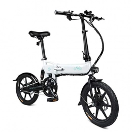 Yunt-11 Bike 16 Inch Folding Electric Bicycle, Black / White Lightweight And Aluminum EBike With Pedals, Electric Bike With 16 Inch Wheels And 250W Hub Motor for Adults