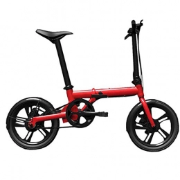 WXX Bike 16 Inch Intelligent Folding Electric Bicycle 3 Typesmodes 5 Gears Assist Double Disc Brake Adult Men And Women Portable Aluminum Alloy Electric Vehicle, Red