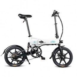 Generic Electric Bike 16-Inch Pneumatic Tires，UK Next Day Delivery FIIDO D2S 250w 36v Electric Bike For Adults，Aluminum Electric Bicycle（White）