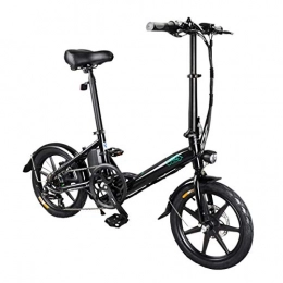 1Life Electric Bike 1Life FIIDO D3S Folding Electric Bike - Variable Speed Electric Folding Bike Aluminum Alloy 250W E-Bike with 16 Wheels (Black, 7.8Ah)