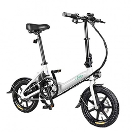 1Life Bike 1Life FIIDO Electric Bike D3 - Folding Moped Electric Bike Aluminum Alloy Electric Bicycle with USB Mobile Phone Bracket (White, 7.8Ah)