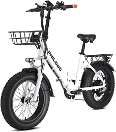 YANGAC Electric Bike 20'' Electric Bikes, Fat Tire Electric Bike for Adults, with 250W Power Motor, 48V 13Ah Removable Li-Ion Battery, Range 60 Miles, Dual Hydraulic Disc E-Bike, 3 Riding Modes, LCD Display (UK Stock)