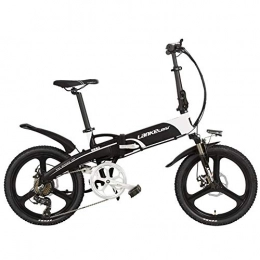 LANG TU Bike 20'' Folding Pedal Assist Electric Bike Built-In 48V Lithium-ion Battery, 240W / 500W Strong Powerful Motor, Aluminum Alloy Rim & Frame, Front Wheel Quick Release (White-Black-I, 240W 14.5Ah, LCD Meter)