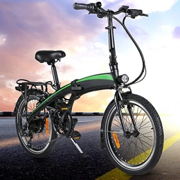 WHBSZCDH Electric Bike 20 Inch Electric Bike for Adult, Electric Mountain Bike, 250W Folding E-bike, Removable 36V / 7.5Ah Li-Ion Battery, Maximum Driving Speed 25KM / H, Black