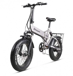 GJWLOMG Electric Bike 20 Inch Fat Tire Electric Bike 48V 500W Motor Snow Electric Bicycle with Shimano 21 Speed Mountain Electric Bicycle Pedal Assist Lithium Battery Hydraulic Disc Brake(MX21)