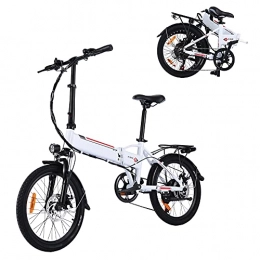 Winice Electric Bike 20 inch Foldable Electric Bike for Adults, Lightweight Folding E-Bike, Urban Commute Portable Outdoor Cycling Bike, Removable Lithium-Ion Battery, Pedal Assist, Smart Adjustable Speed, 7 Speed