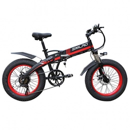 SNDDC Electric Bike 20Inch Electric Mountain Bike 48V Lithium Battery Hidden Frame 3500W High Speed Motor Max Speed 30Km / H Soft Tail Ebike, Red, 20inch