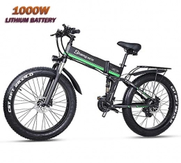 SUSU Electric Bike 21 Speed Fat Tire Electric Bicycle Snow Bike 26 Inch Motorcycle E Bike 1000w 48v Electric Folding Bike Mountain Adult Bicycle Brake Type Front And Rear Disc Brakes Black+Green