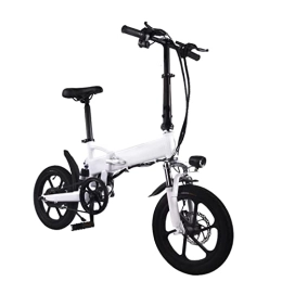 FMOPQ Electric Bike 250W Adult Electric Bike FoldableLightweight 16 Inch Tire 36v Lithium Battery Soft Tail Frame Folding Electric Bicycle (Color : White)