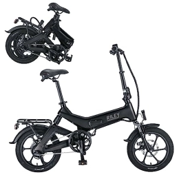 Riley Scooters Electric Bike 250W Folding Electric Bike | eBike & Manual Ride Modes | LCD Display, Rechargeable, Portable, Lightweight & Height Adjustable City Bike for Urban Commuting with 80km Range
