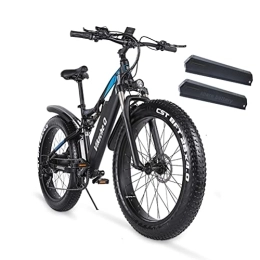 Vikzche Q Bike 26 * 4.0 inch Fat Tire Electric Bike for adult, Mountain Bike, TWO 48V*17Ah removable Lithium Battery, Full suspension Electric Bicycles, Dual hydraulic disc brakes Gunai MX03