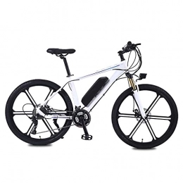 AHIN Electric Bike 26'' Electric Bike, Electric Bicycle, Brushless E-Bike, Aluminum Alloy Bracket, Mechanical Disc Brake, with Rechargeable Taillights, Three Riding Modes, Safer Night Riding, White, 13AH
