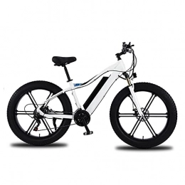AHIN Electric Bike 26'' Electric Bike, Electric Bicycle, E-Bike, Aluminum Alloy Frame, with Smart Instrument Panel / LED Lights / Rechargeable Taillights, Speed 35KM / H, for Cycling Work Out, White