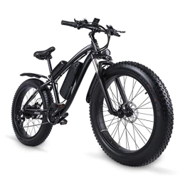Electric oven Electric Bike 26" Electric Bike for Adults 1000W Ebike 24.8 MPH Adult Electric Mountain Bike 48V 17AH Removable Lithium Battery, 21S Gears, Lockable Suspension Fork (Color : Black, Number of speeds : 21)