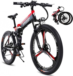 CCLLA Bike 26" Electric Bikes for Adult, 400W Magnesium Alloy All Terrain, 48V 10AH Lithium-Ion Battery Professional MTB Electric Bicycle for Mens (Color : Red 2) (Color : Red 1)