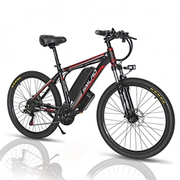YANGAC Electric Bike 26" Electric Mountain Bike, 1000W MTB E-bike for Men, with Shimano 21 Speed Transmission Gears 48V 13A Lithium Battery Hybrid Bicycle[EU Warehouse] (RED)