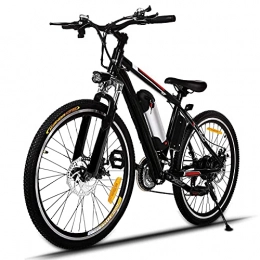 Eloklem Bike 26'' Electric Mountain Bike 250W Electric Bicycle with Removable Large Capacity Lithium-Ion Battery, Professional 21 Speed Gears (Black)