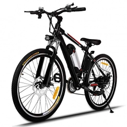 Laiozyen Bike 26'' Electric Mountain Bike 250W Electric Bicycle with Removable Large Capacity Lithium-Ion Battery, Professional 21 Speed Gears (Black Red)