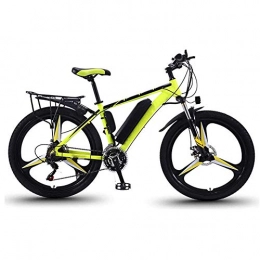 SXZZ Bike 26'' Electric Mountain Bike, Electric Bicycle with Rear Seat And LED Highlight Light, Removable Large Capacity Lithium-Ion Battery, 21 Speed Gear E-Bike, YellowA, 13AH