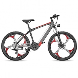 TANCEQI Electric Bike 26'' Electric Mountain Bike Fat Tire E-Bike Sports Mountain Bikes Full Suspension with 27 Speed Gear And Three Working Modes, Disc Brakes, for Outdoor Cycling Travel Work Out, Red