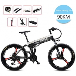 Sea blog Electric Bike 26" Electric mountain bike, Foldable Adult Double Disc Brake and Full Suspension MountainBike, Aluminum Alloy Frame Smart LCD Meter, 27 Speed48V10Ah400W