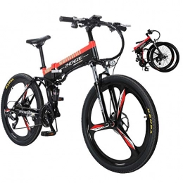 Sea blog Electric Bike 26" Electric mountain bike Foldable Adult Double Disc Brake and Full Suspension MountainBike Bicycle Adjustable Seat Aluminum Alloy Frame Smart LCD Meter 27 Speed48V10Ah400W