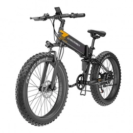 BMXzz Electric Bike 26'' Electric Mountain Bike, Folding Fat Tire Snow Bike With 48V 10Ah Capacity Lithium-Ion Battery 400W 7 Speed for Sports Outdoor Cycling Travel Commuting