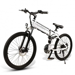 YANGAC Bike 26" Electric Mountain Bike for Adults, 500W Motor, 48V 10.4Ah Removable Li-ION Battery, with Shimano 21 Speed Transmission Gears for Outdoor Travel [EU Warehouse], White