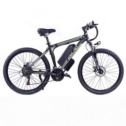 LOSA Bike 26'' Electric Mountain Bike Removable Large Capacity Lithium-Ion Battery (48V 15AH 350W) / Electric Bike 21 Speed Gear Three Working Modes, black green