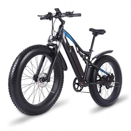 Electric oven Electric Bike 26”Fat Tire Electric Bike Powerful 500W / 750W / 1000W Motor 48V Removable Lithium Battery Ebike Beach Snow Shock Absorption Mountain Bicycle (Color : 1000w 17Ah Two Batt)