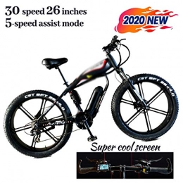 SUSU Bike 26'' Fat Tire Electric Mountain Bike 48v 30Speeds Beach Mens Sports Mountain Bike Full Suspension Lithium Battery Hydraulic Disc Brakes
