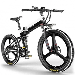 electric bicycle Bike 26" Folding Bike, 400W 48V 10AH Lithium Battery Aluminum Alloy Mountain Cycling Bicycle, E-Bike with 7-speed Shimano Professional Transmission, Black