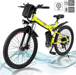 Hesyovy Electric Bike 26'' Folding Electric Mountain Bike Removable Large Capacity Lithium-Ion Battery (36V 250W), Electric Bike 21 Speed Gear and Three Working Modes 4 Y