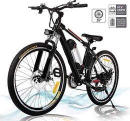Hesyovy Electric Bike 26'' Folding Electric Mountain Bike Removable Large Capacity Lithium-Ion Battery (36V 250W), Electric Bike 21 Speed Gear and Three Working Modes (Black)