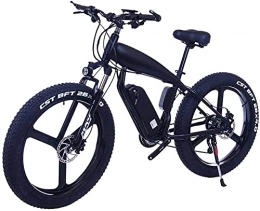 CCLLA Electric Bike 26 Inch 21 / 24 / 27 Speed Electric Mountain Bikes With 4.0" Fat Snow Bicycles Dual Disc Brakes Brakes Beach Cruiser Mens Sports E-bikes (Color : 15Ah, Size : Black-B)
