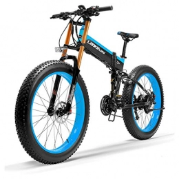ZJGZDCP Bike 26 Inch Electric Bike Front & Rear Disc Brake 48V 1000W Motor With LCD Display Pedal Assist Bicycle 14.5Ah Li-ion Battery Upgraded To Downhill Fork Snow Bikes ( Color : BLUE , Size : 1000W-14.5Ah )